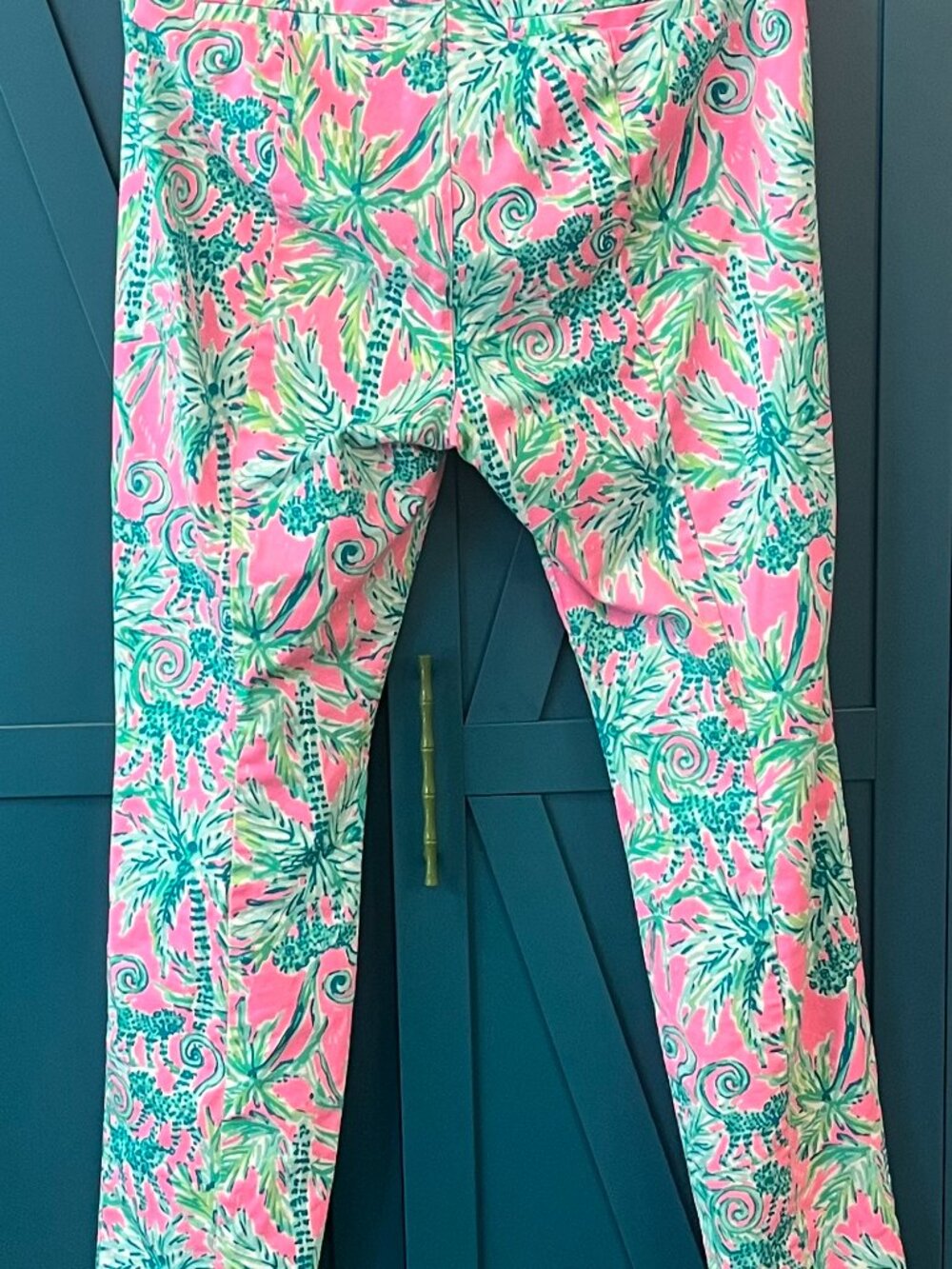 Lilly Pulitzer Kelly High Rise Skinny Ankle Pants Vibrant Monkey- 10 - Picture 5 of 8